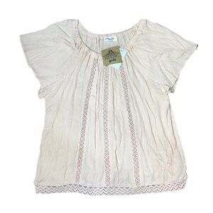 Angie Girls Blush Pink Loose Fit Wide Arm Short Sleeve Tunic Top Medium NWT